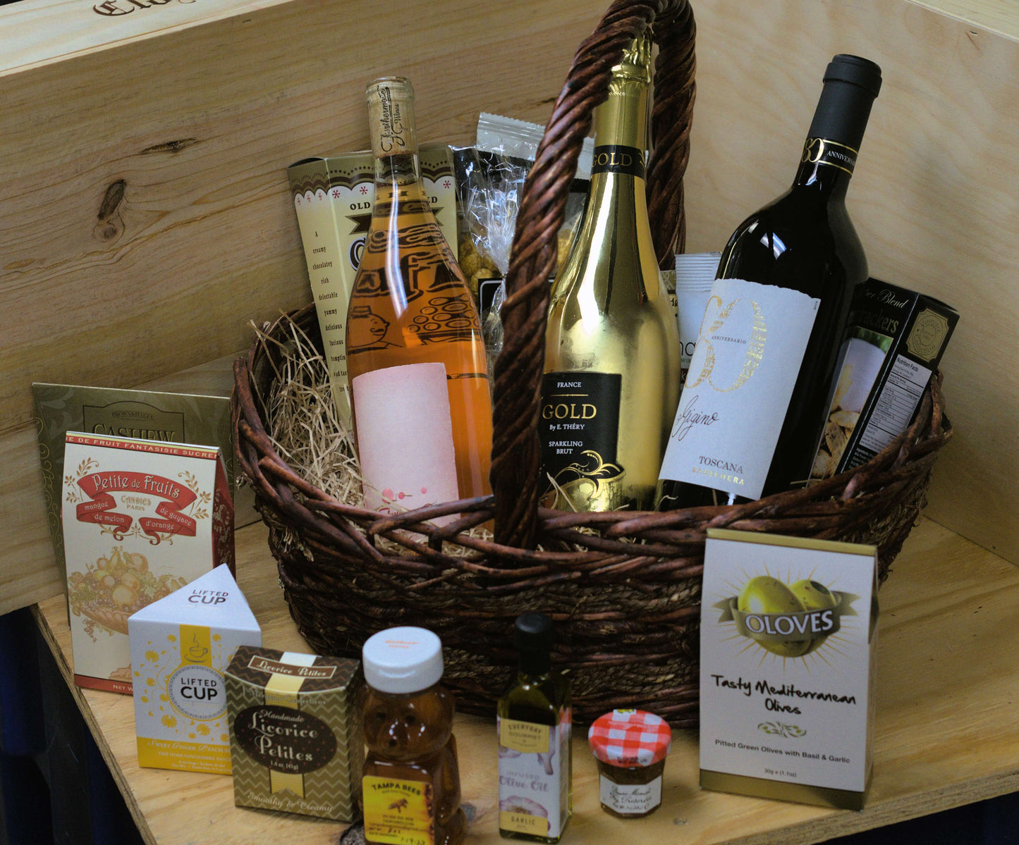 Three Bottles Gift Basket