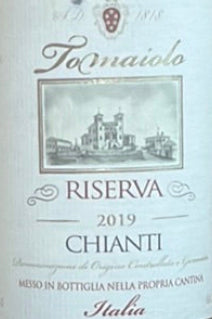 2019 Tomaiolo Riserva Chianti     375ml